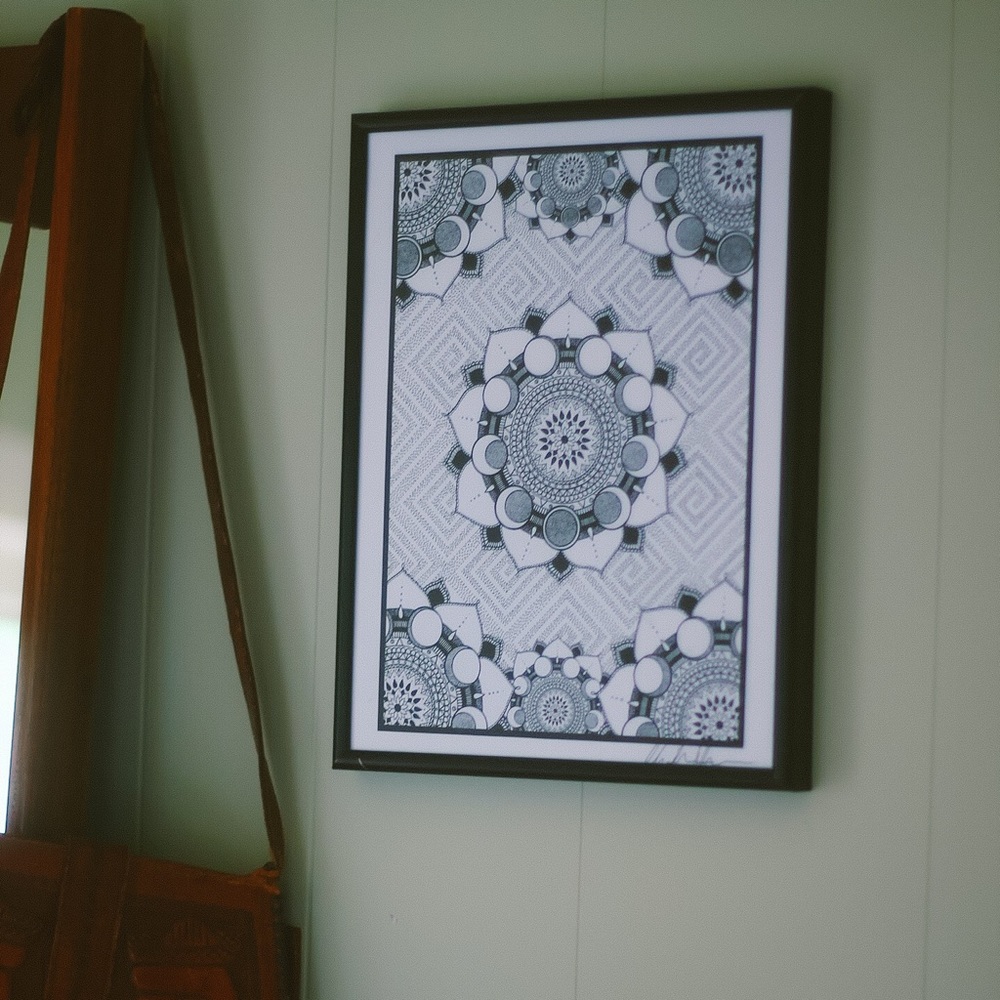 moon phase mandala print | bohemian wall art